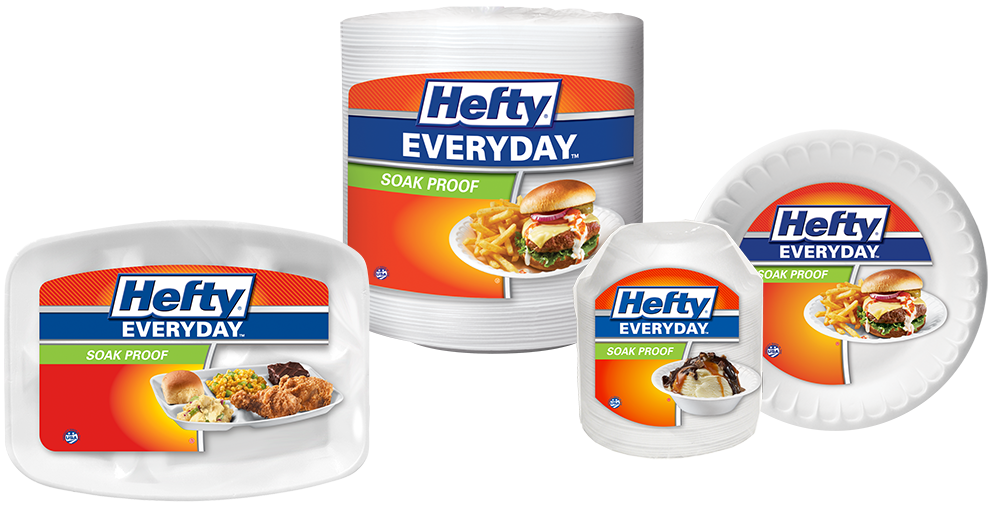 Hefty Everyday Foam Plates, Bowls & Trays