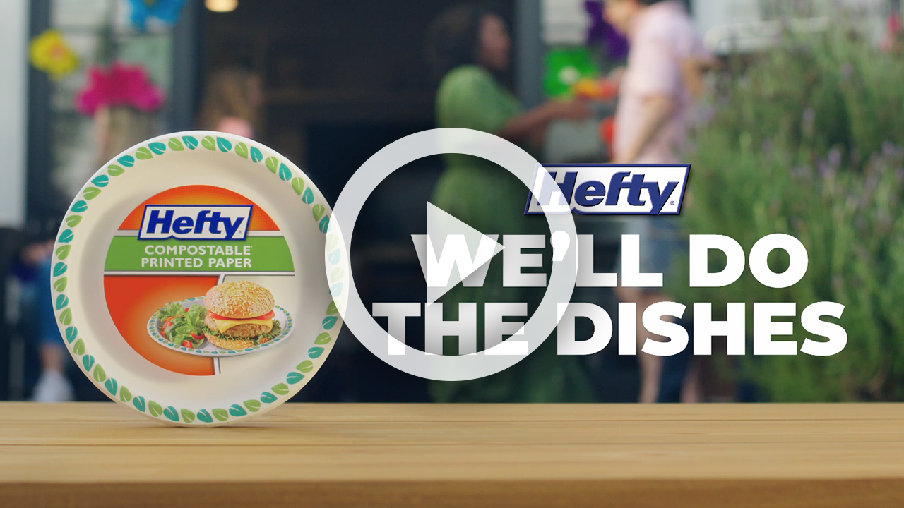 Hefty Compostable Printed Paper Plate 9'' - 30ct : Target