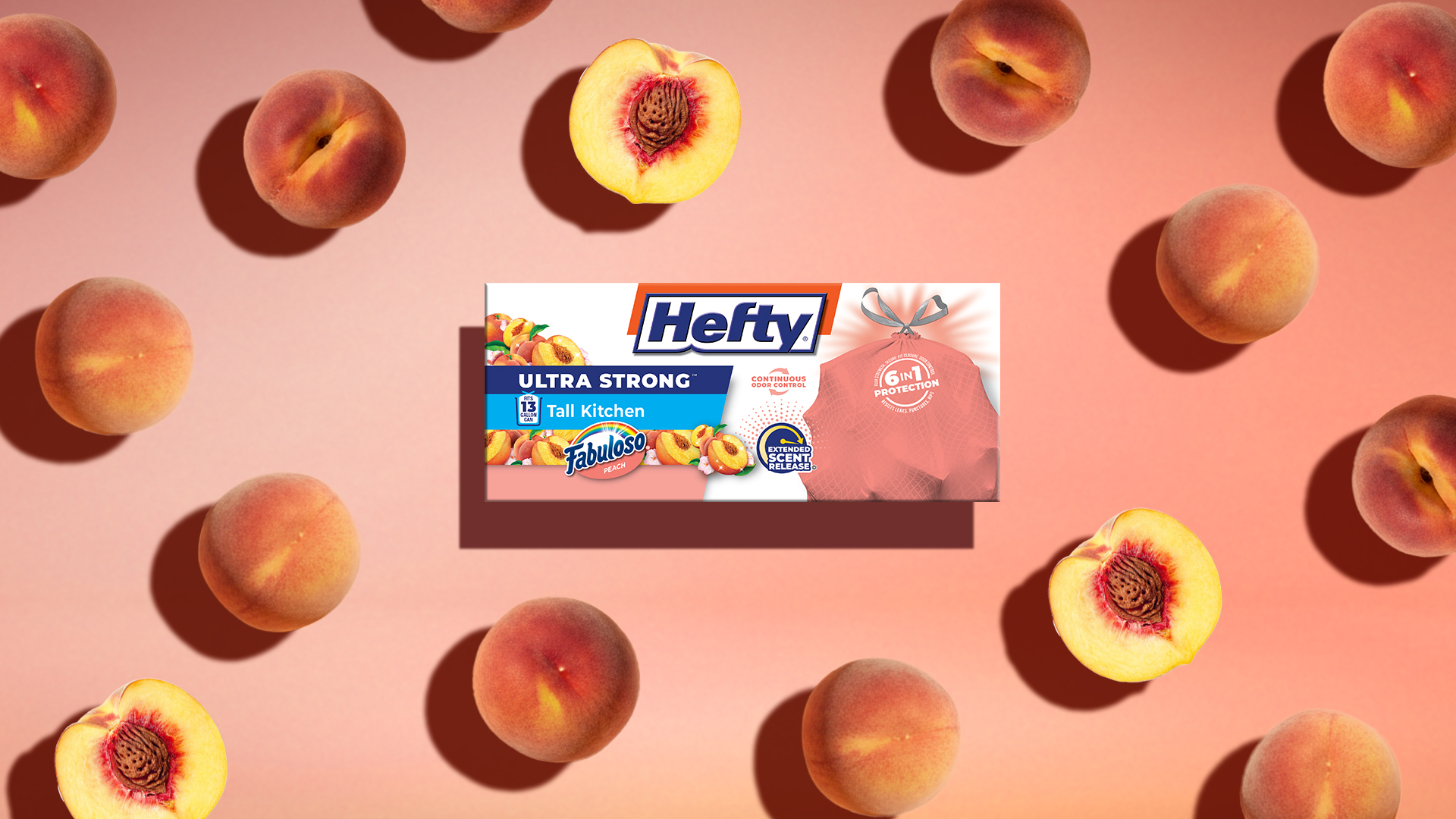 Hefty Handful Hefty Ultra Strong Peach Fabuloso Scented Trash Bags | Hefty