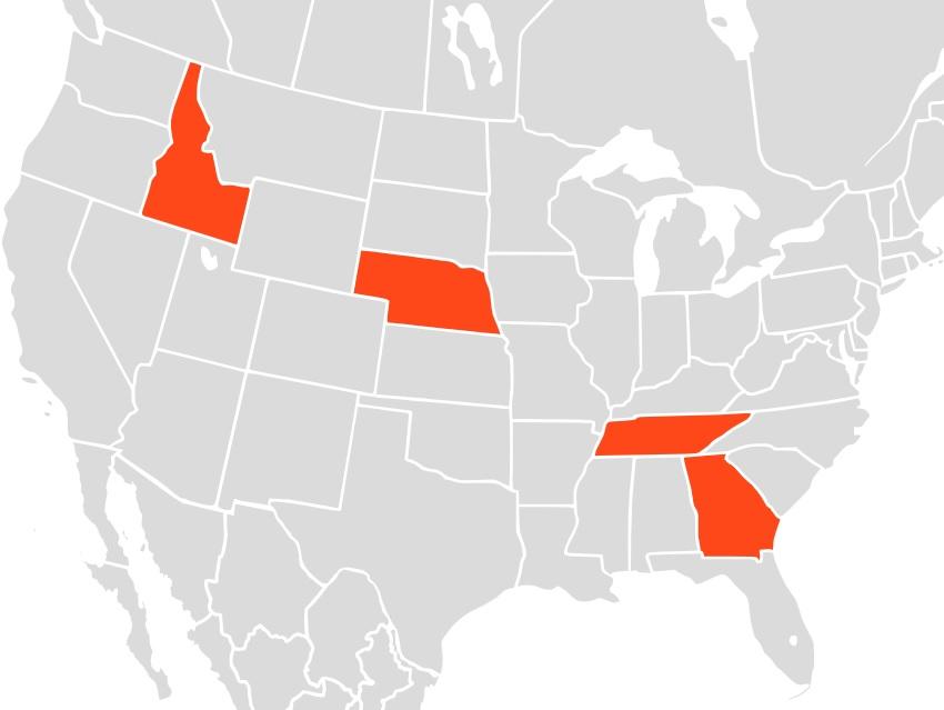 EnergyBag Communities highlighted on a map