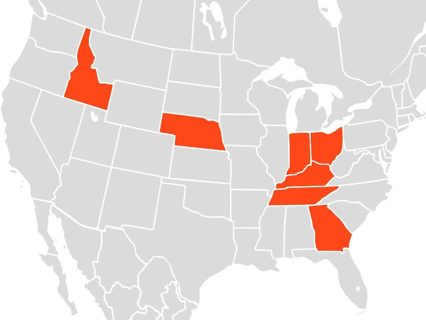 renew communities highlighted on map