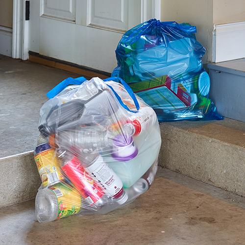 Hefty Recycling Trash Bags Clear and Blue