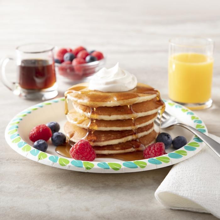 Hefty Compostable Printed Paper Plate with Pancakes
