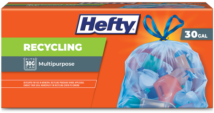 Hefty Clear and Blue Recycling Bags