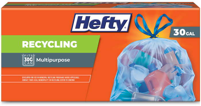 Hefty Recycling Trash Bags, Blue, 13 Gallon, 60 Count Blue 13 Gallon - 60  Count