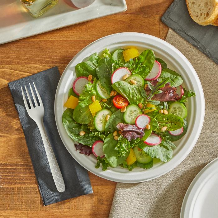Hefty ECOSAVE Fork alongside a spring salad