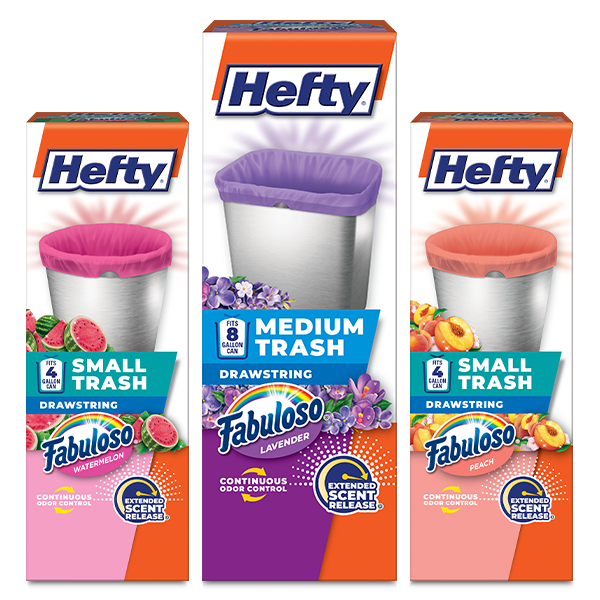 Hefty Color Series Small and Medium Trash Bags Package Portfolio
