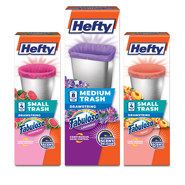 Hefty Color Series Small and Medium Trash Bags Package Portfolio