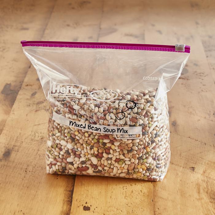 bean soup mix in storage bag