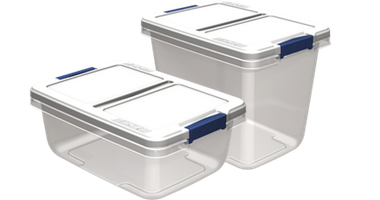 Hefty Large 13-Gallons (52-Quart) Clear Base with White Lid Underbed Tote  with Latching Lid in the Plastic Storage Containers department at