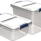 Hefty Clear & White Storage Bin, 62l